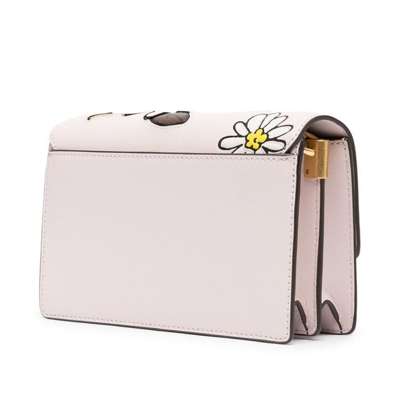 Tory Burch Robinson Applique Convertible Leather Crossbody Bag Purse Pink NEW - Picture 4 of 5